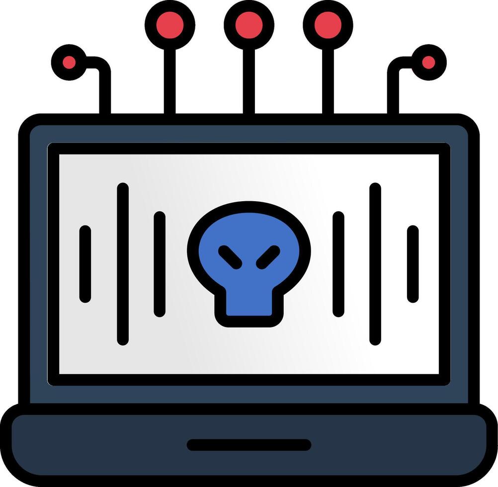 Hacker Line Filled Icon vector