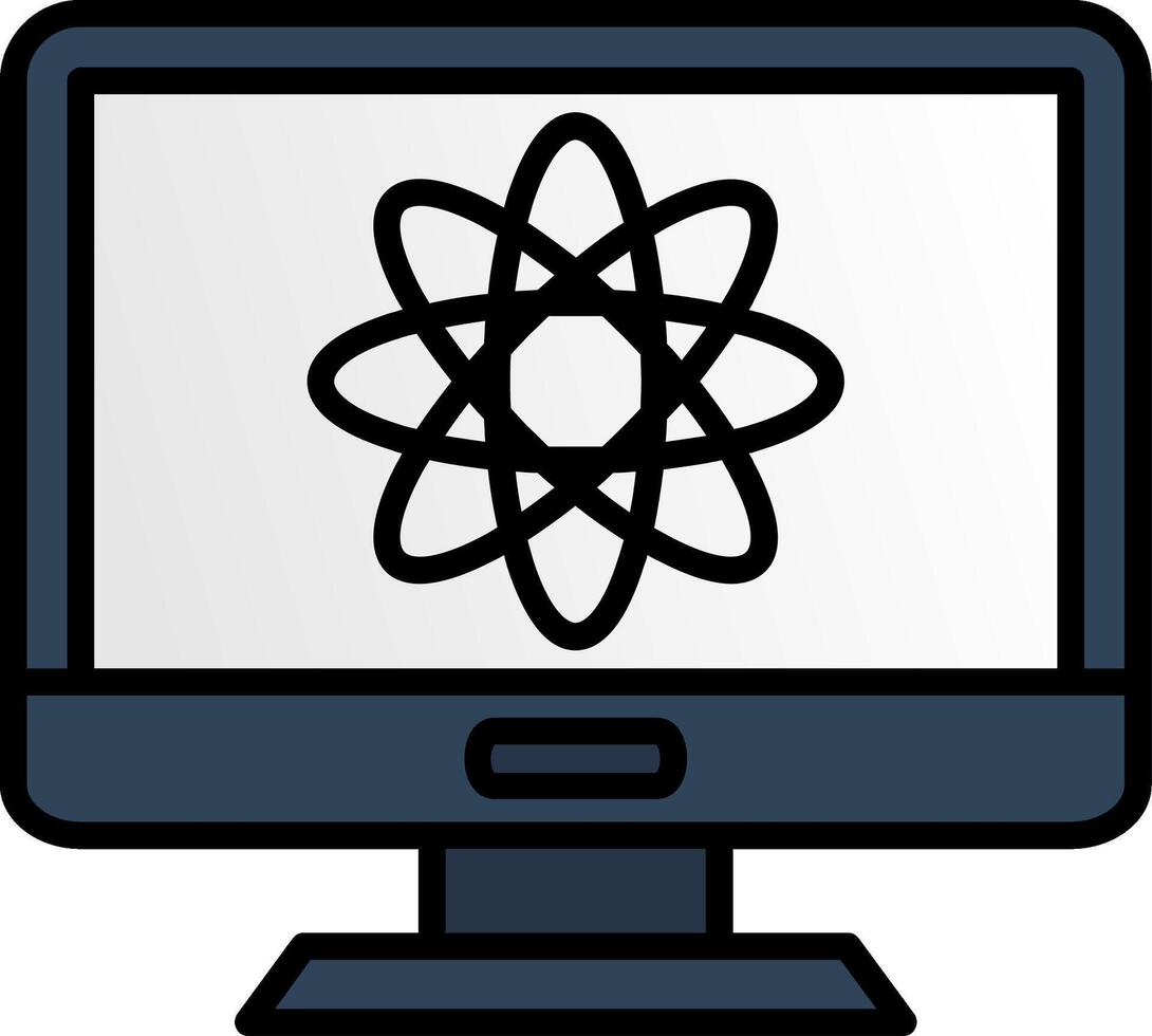 Quantum Line Filled Icon vector