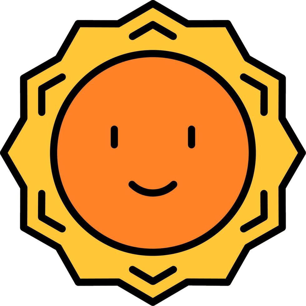 Sun Line Filled Icon vector