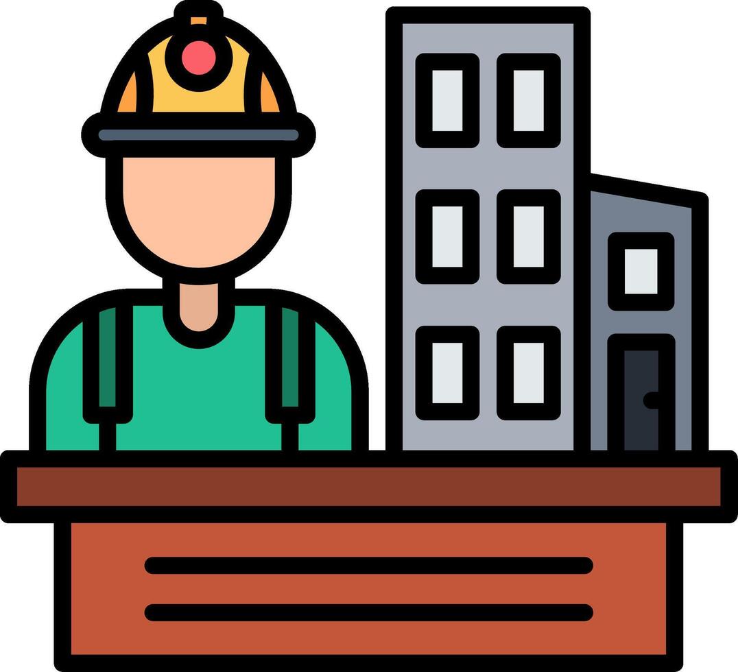 Architect Line Filled Icon vector