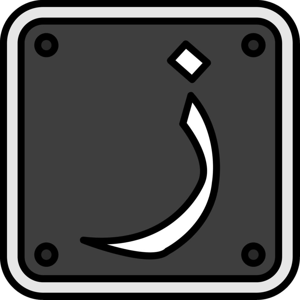 Arabic Language Line Filled Icon vector