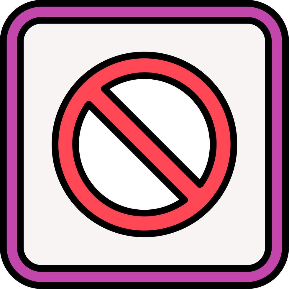 Blocked Line Filled Icon vector