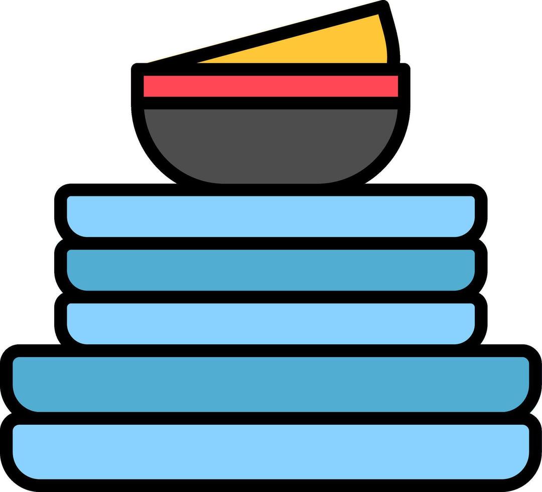Bowls Line Filled Icon vector