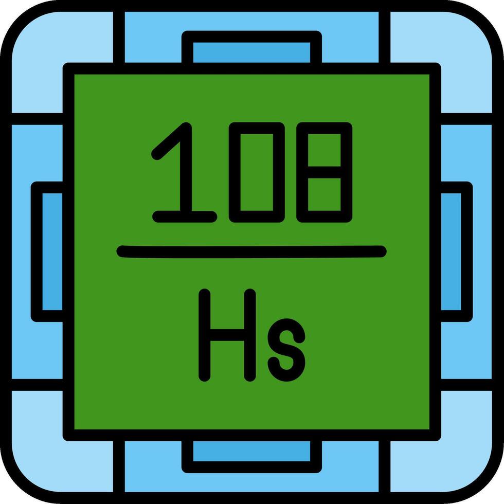 Hassium Line Filled Icon vector
