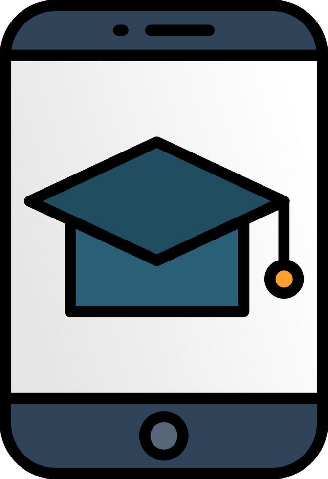 Elearning Line Filled Icon vector