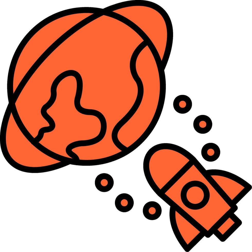 Rocket Line Filled Icon vector