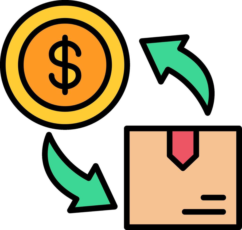 Cash Flow Line Filled Icon vector