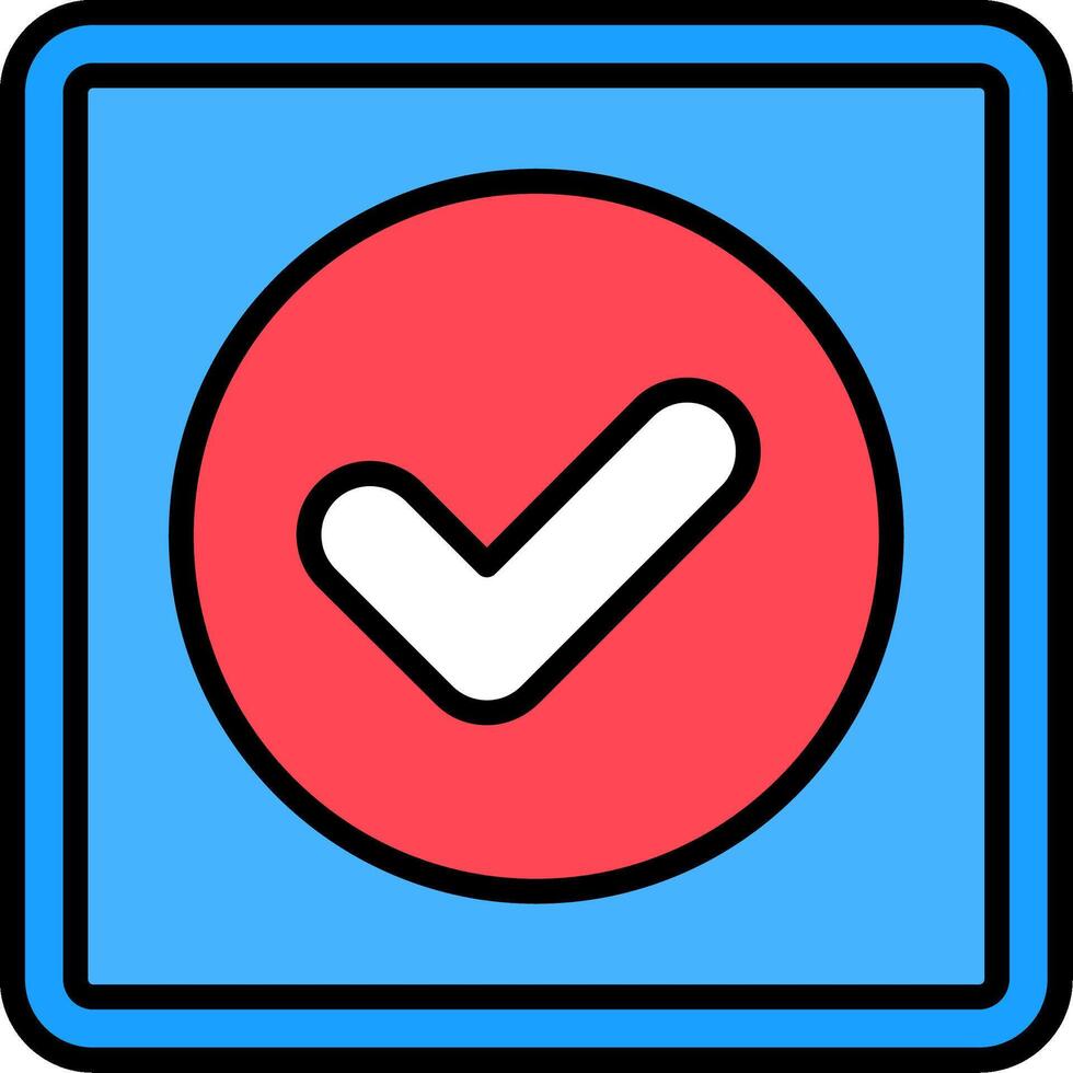 Approved Line Filled Icon vector
