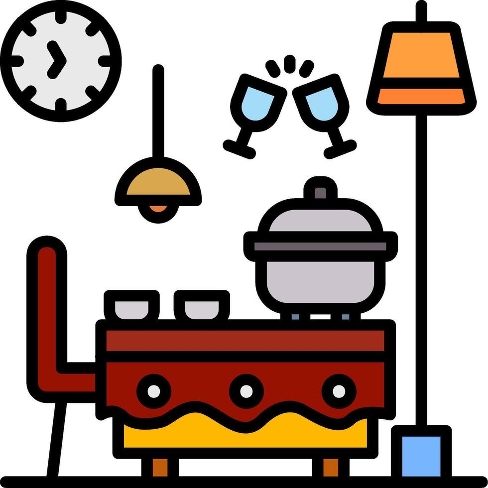 Buffet Line Filled Icon vector
