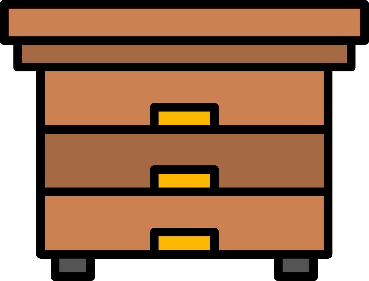 Dresser Line Filled Icon vector