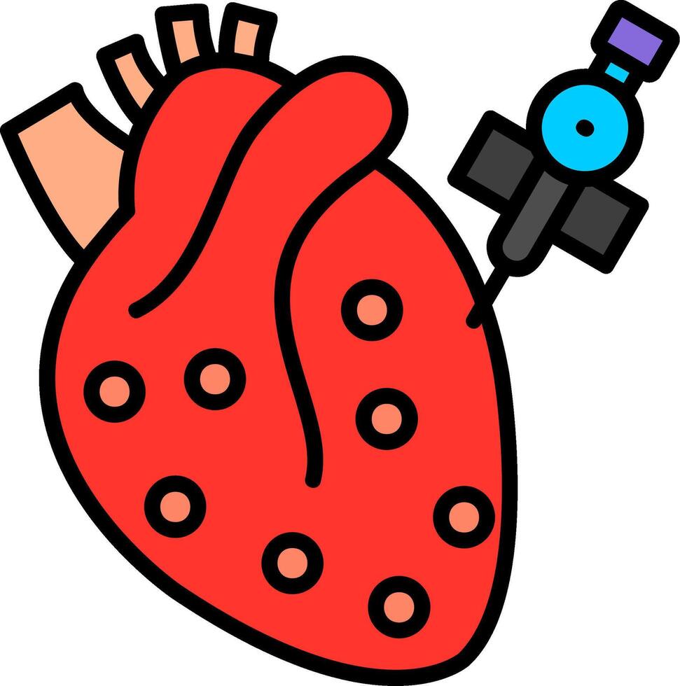 Cardiac Line Filled Icon vector