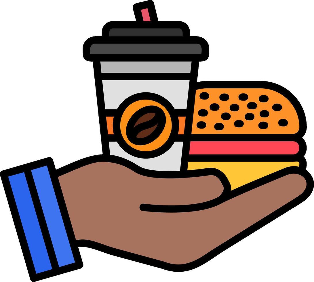 Food Delivery Line Filled Icon vector