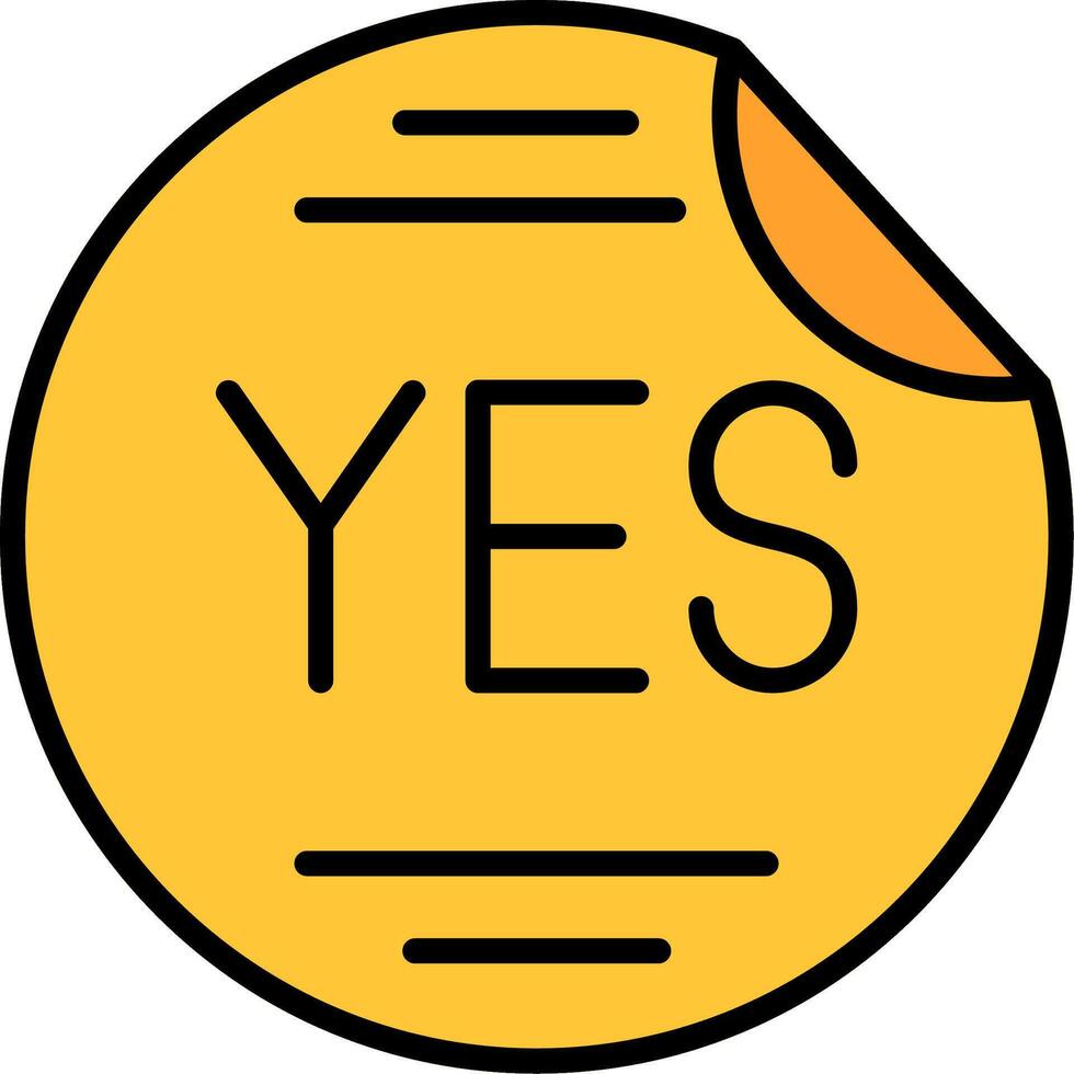Sticker Line Filled Icon vector