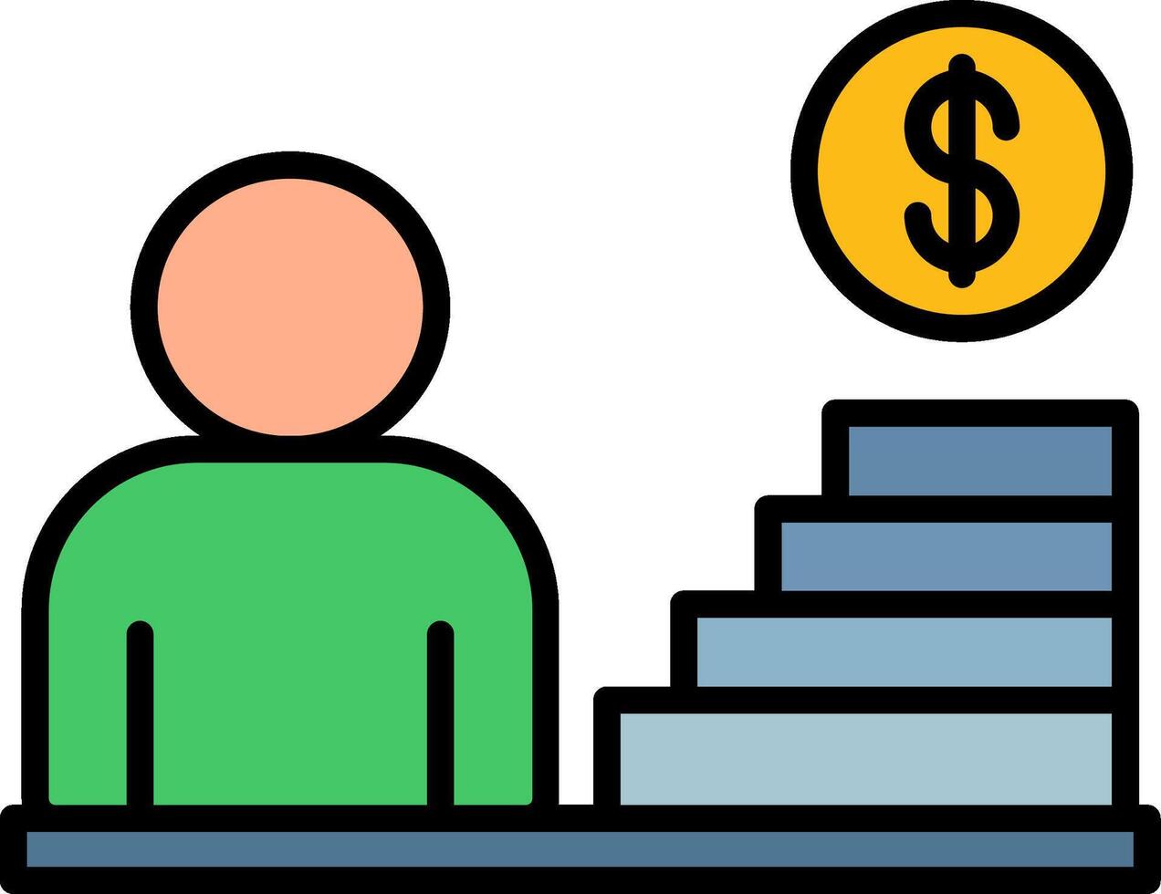 Career Line Filled Icon vector
