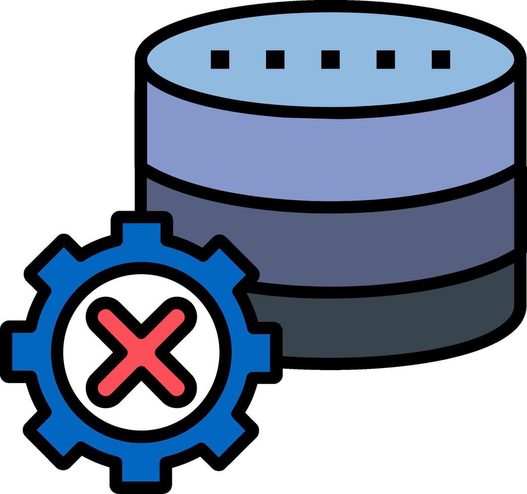 Database Line Filled Icon vector