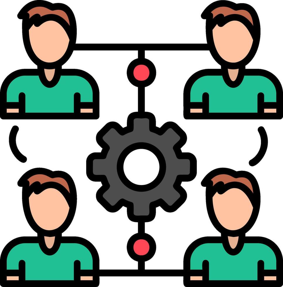 Process Line Filled Icon vector