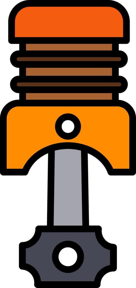 Piston Line Filled Icon vector