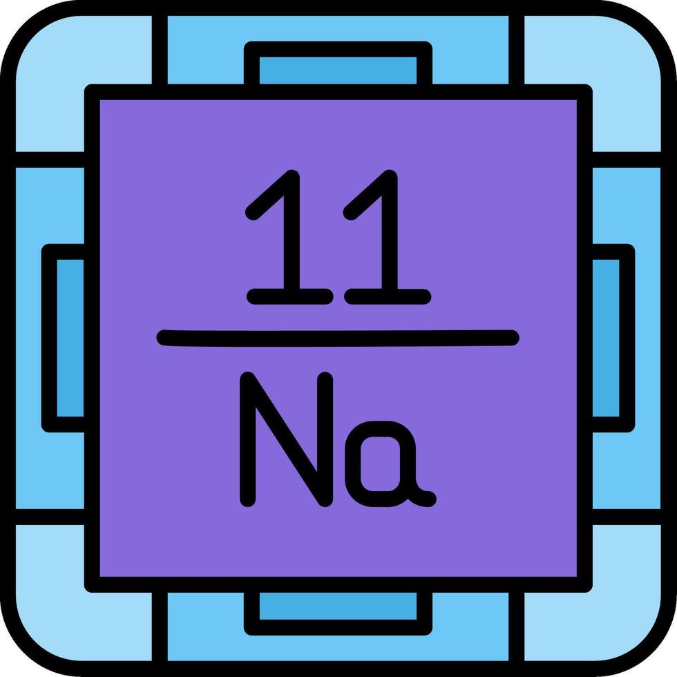 Sodium Line Filled Icon vector