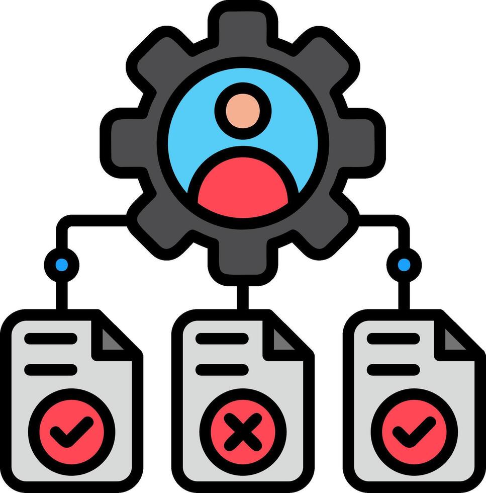 Team Task Line Filled Icon vector