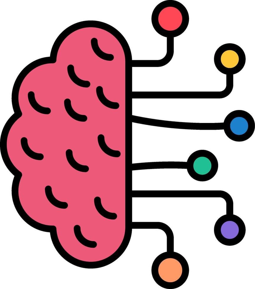 Artificial Intelligence Line Filled Icon vector