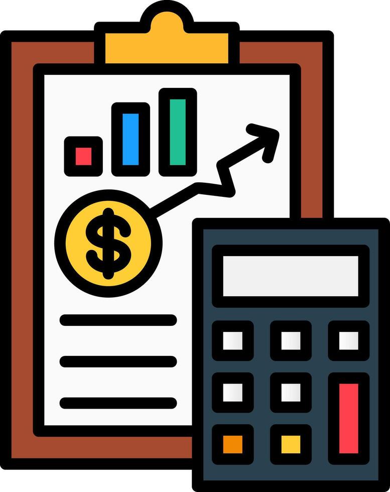 Financial Planning Line Filled Icon vector