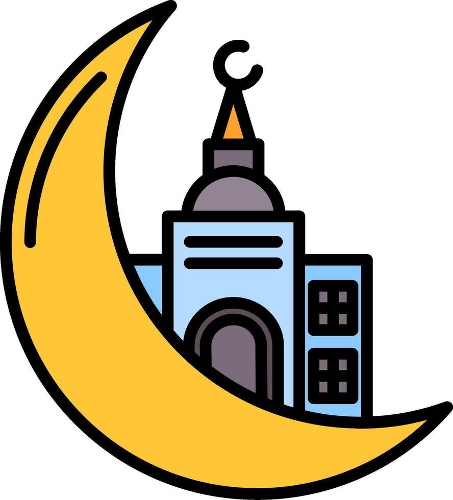Islam Line Filled Icon vector