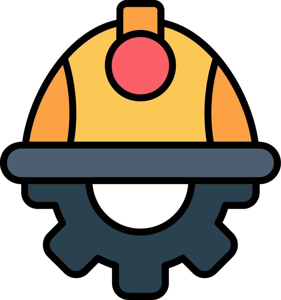 Helmet Line Filled Icon vector