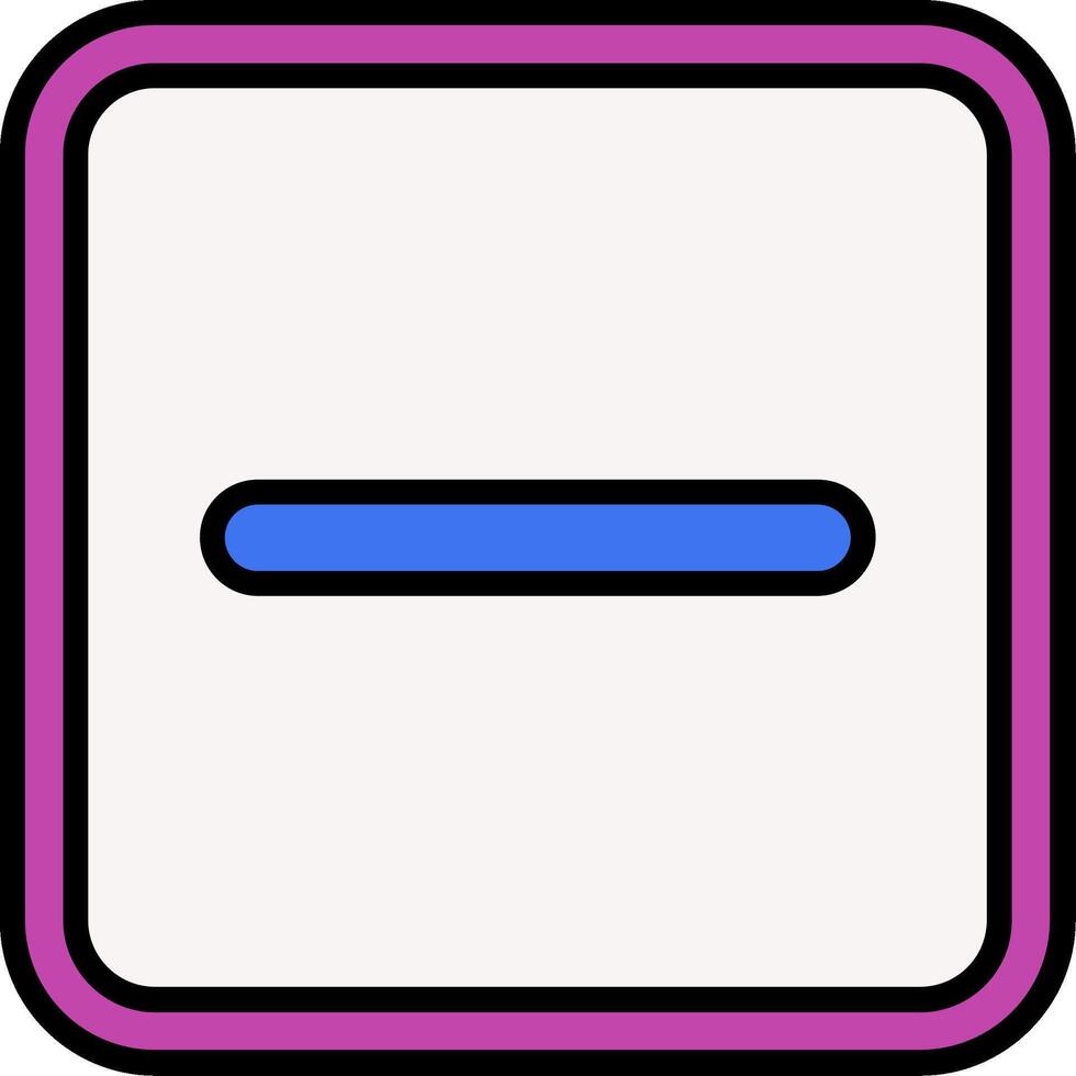 Minus Line Filled Icon vector