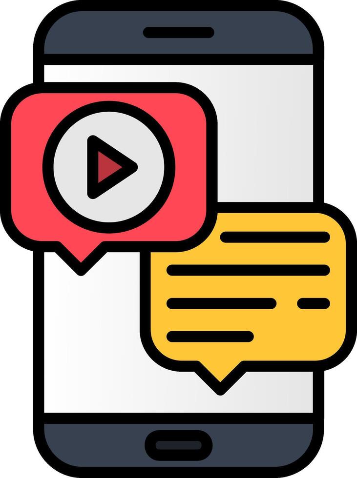Mobile Line Filled Icon vector