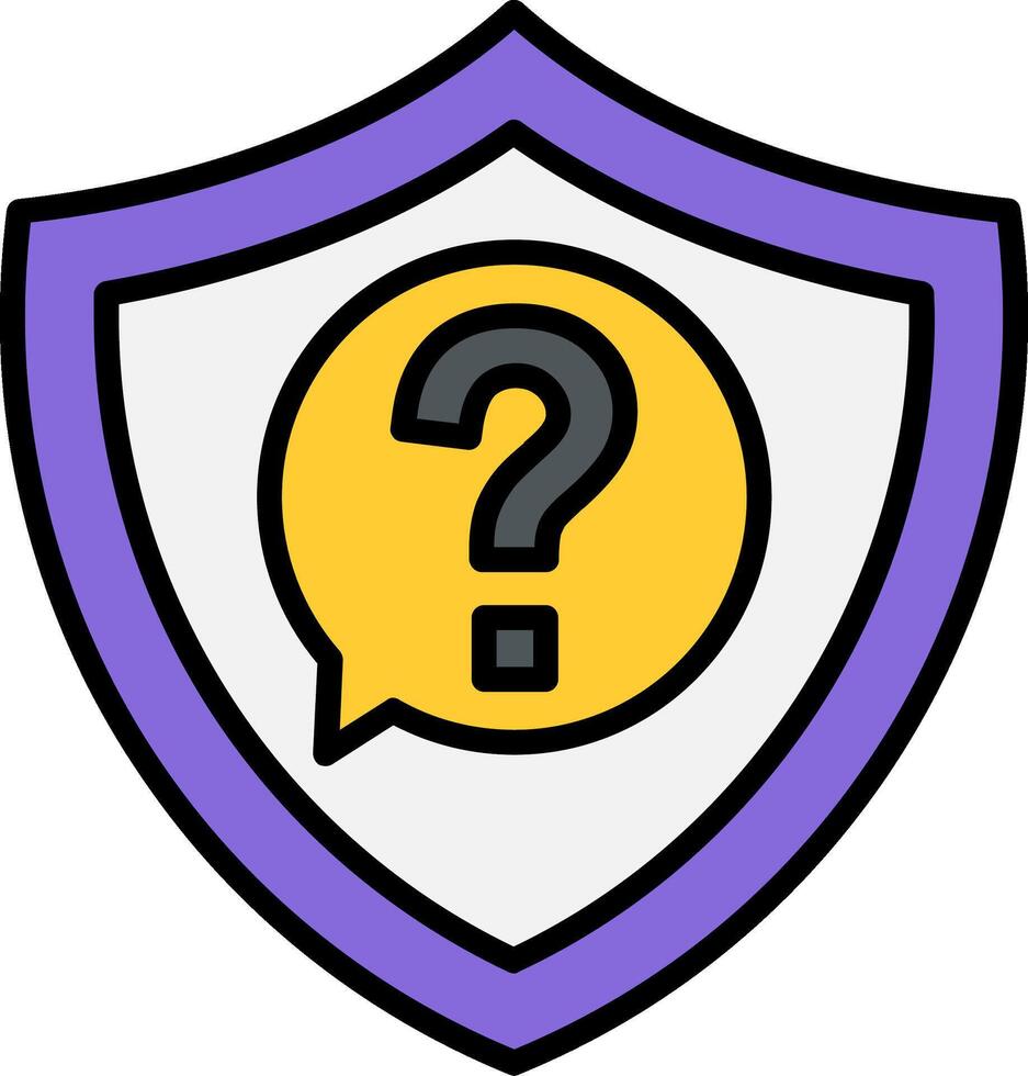 Shield Line Filled Icon vector
