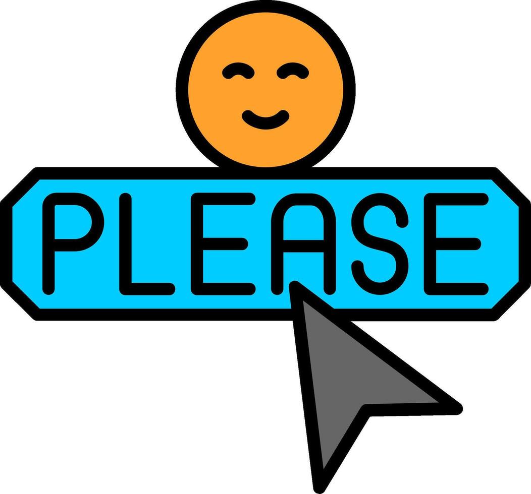 Please Line Filled Icon vector