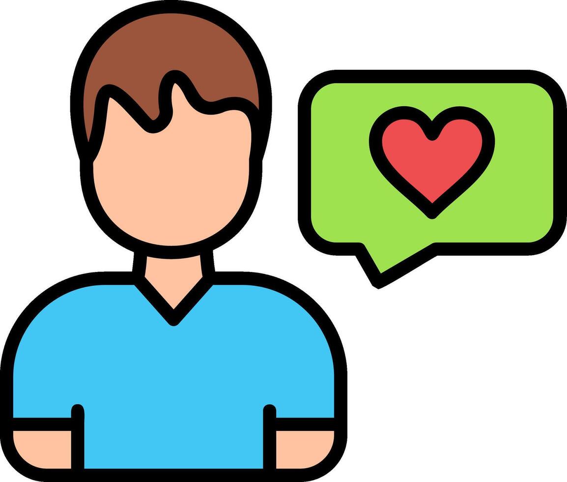 Testimonial Line Filled Icon vector