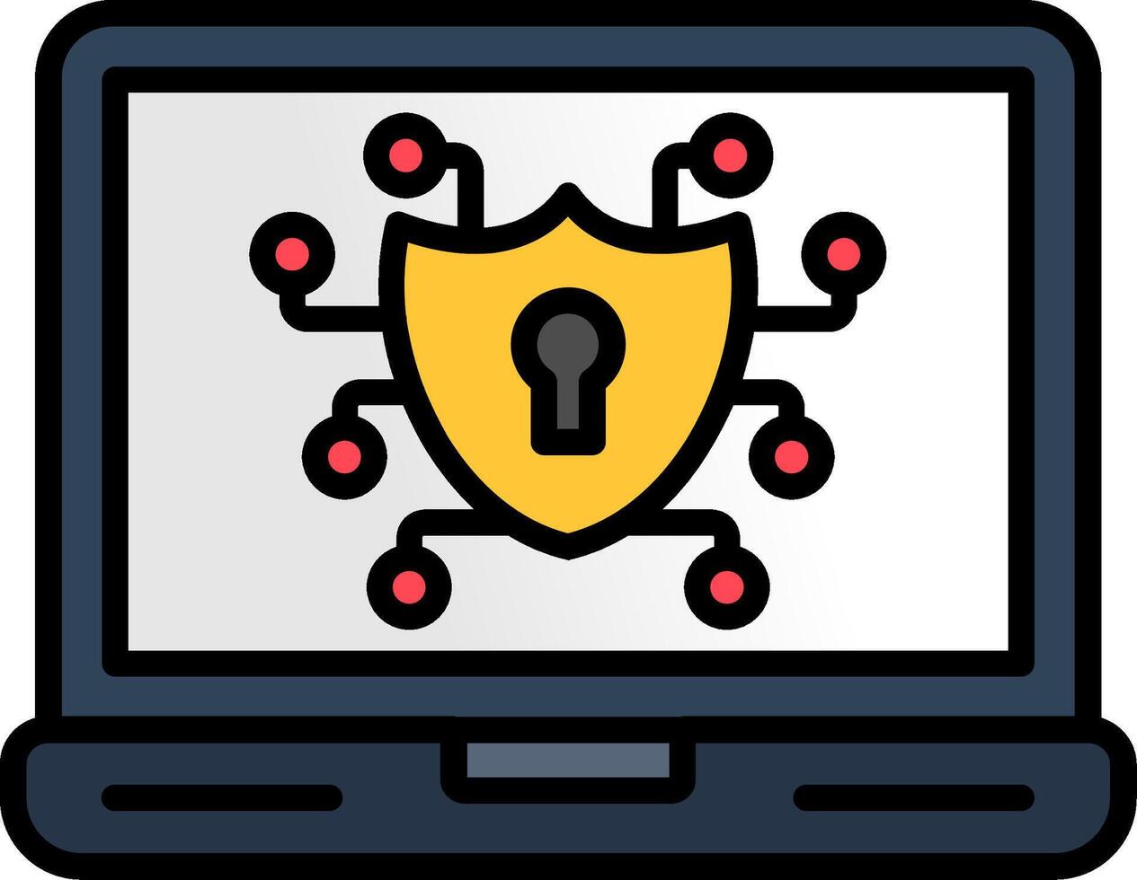 Data Protection Line Filled Icon vector
