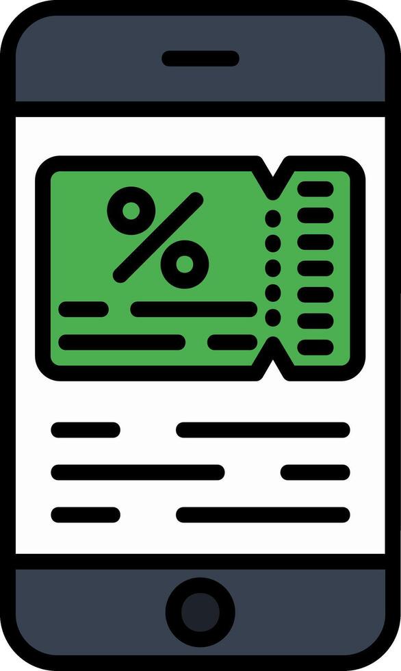 Discount Voucher Line Filled Icon vector