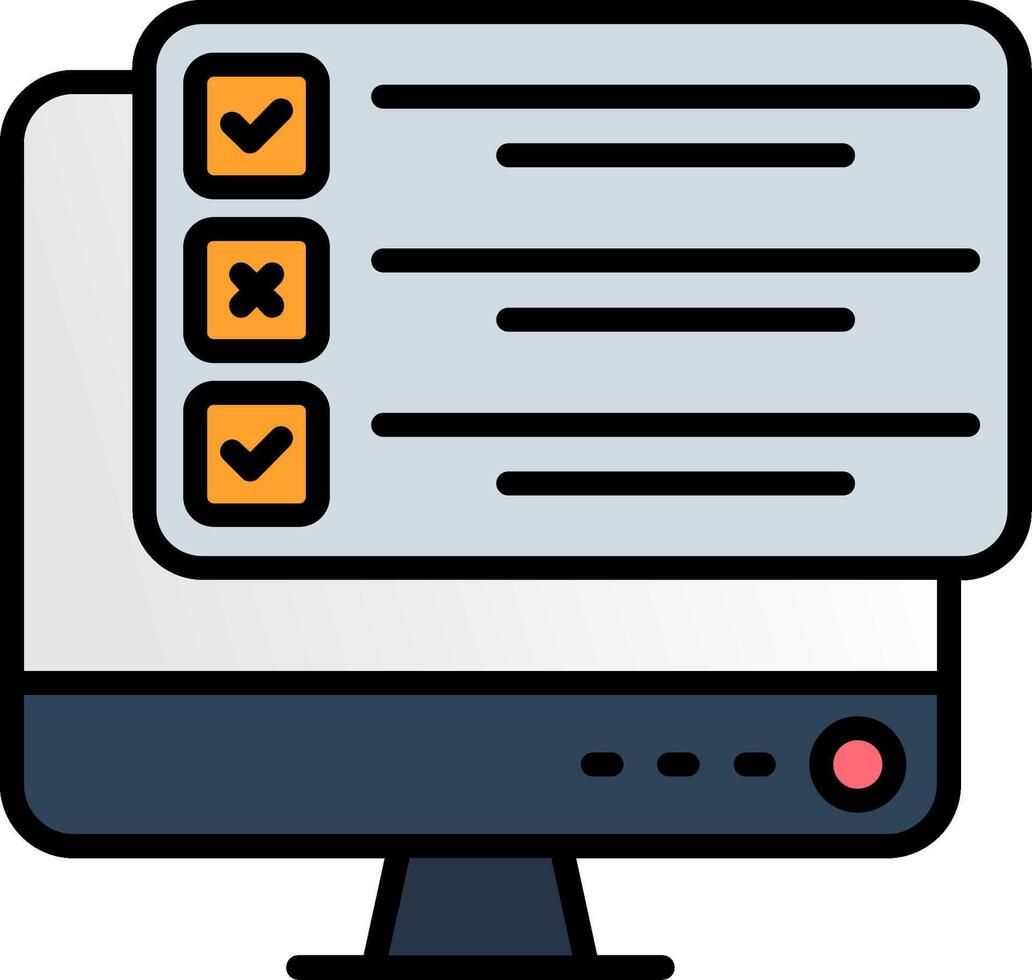 Exam Line Filled Icon vector