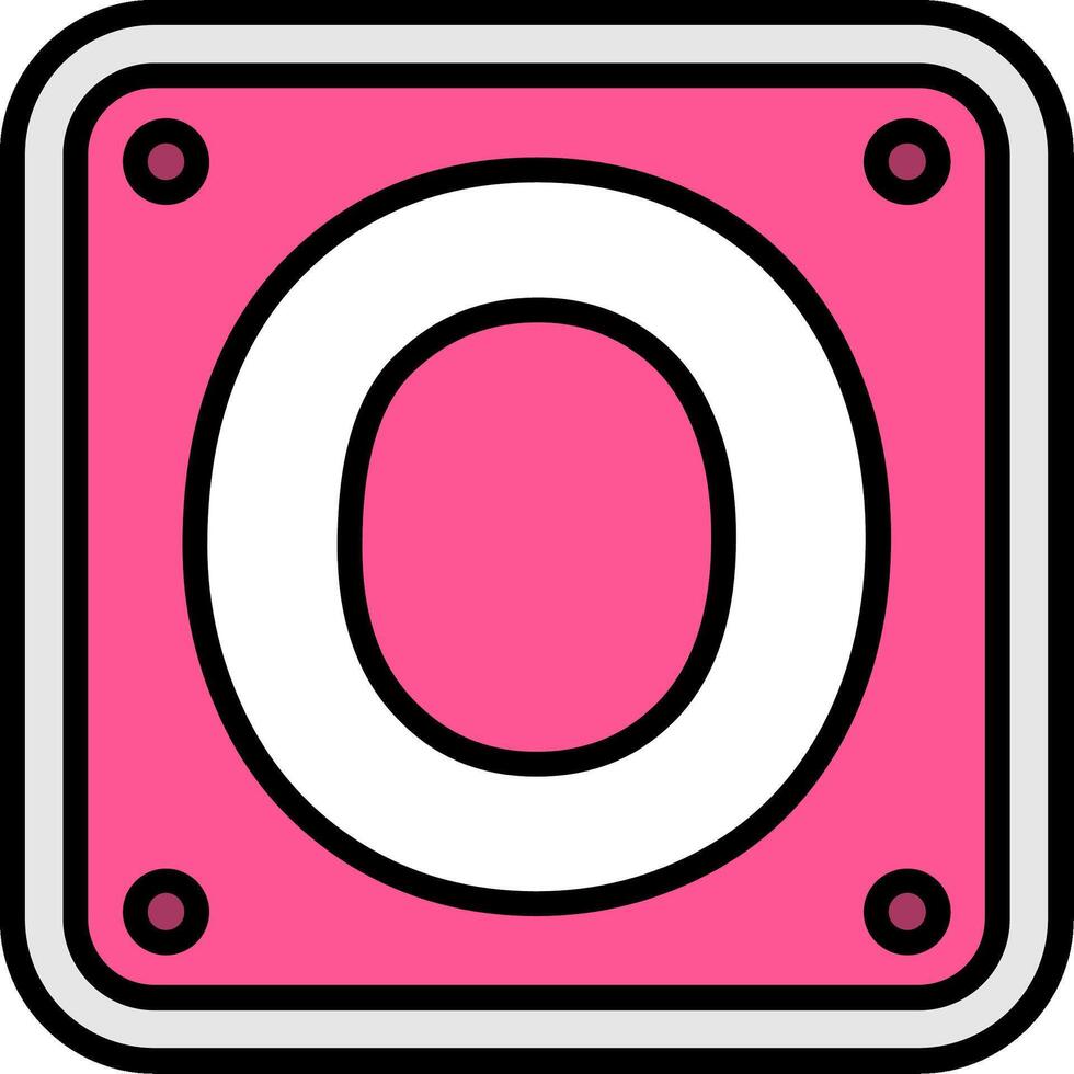 Letter O Line Filled Icon vector