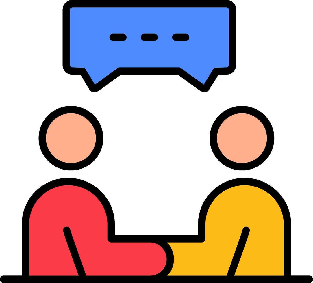 Meeting Line Filled Icon vector
