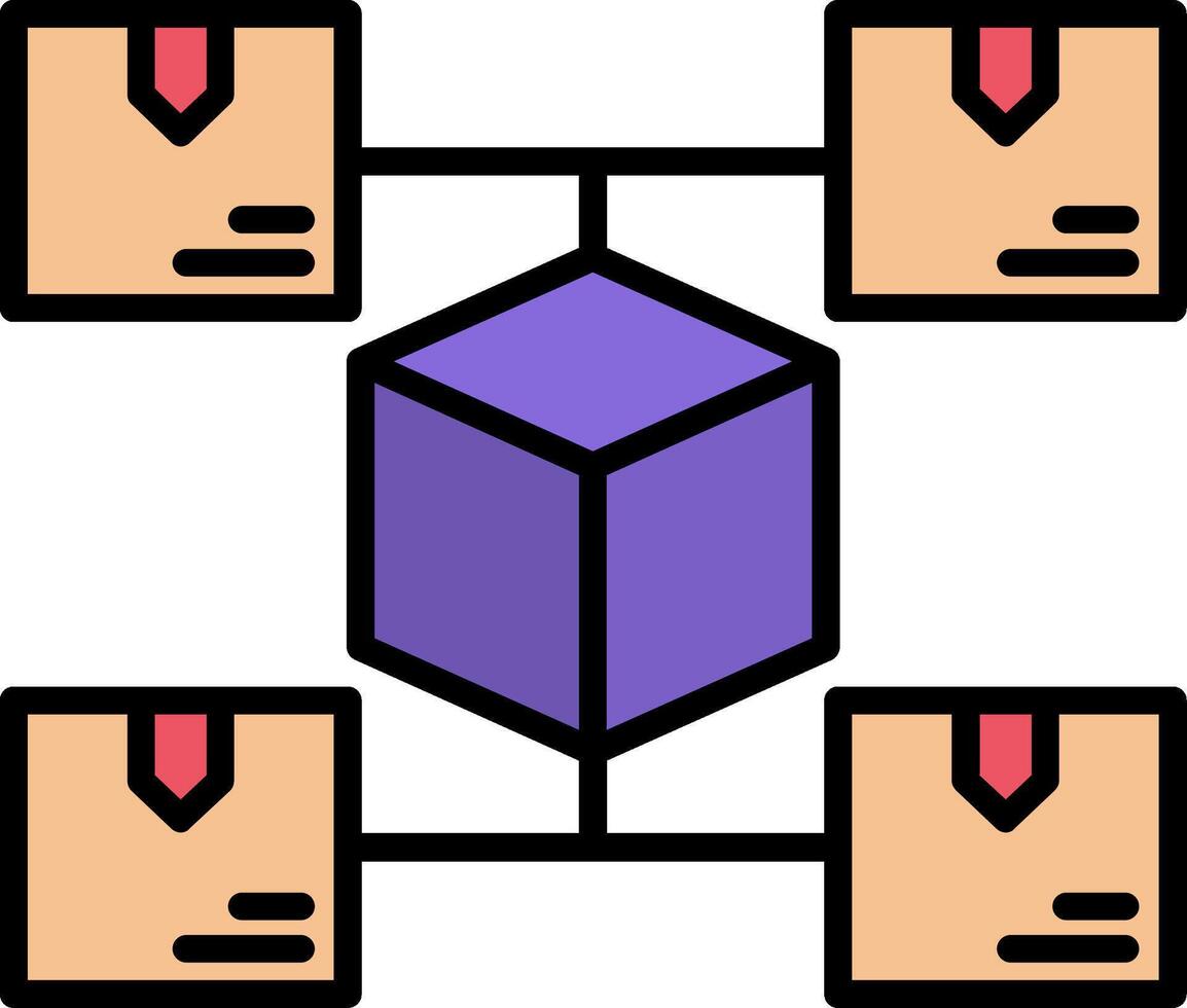Distribution Line Filled Icon vector