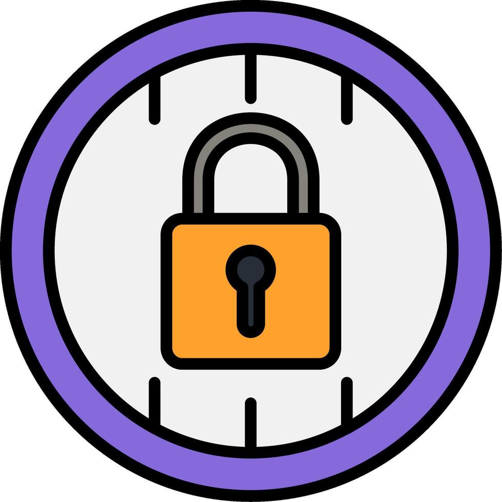 Lock Line Filled Icon vector