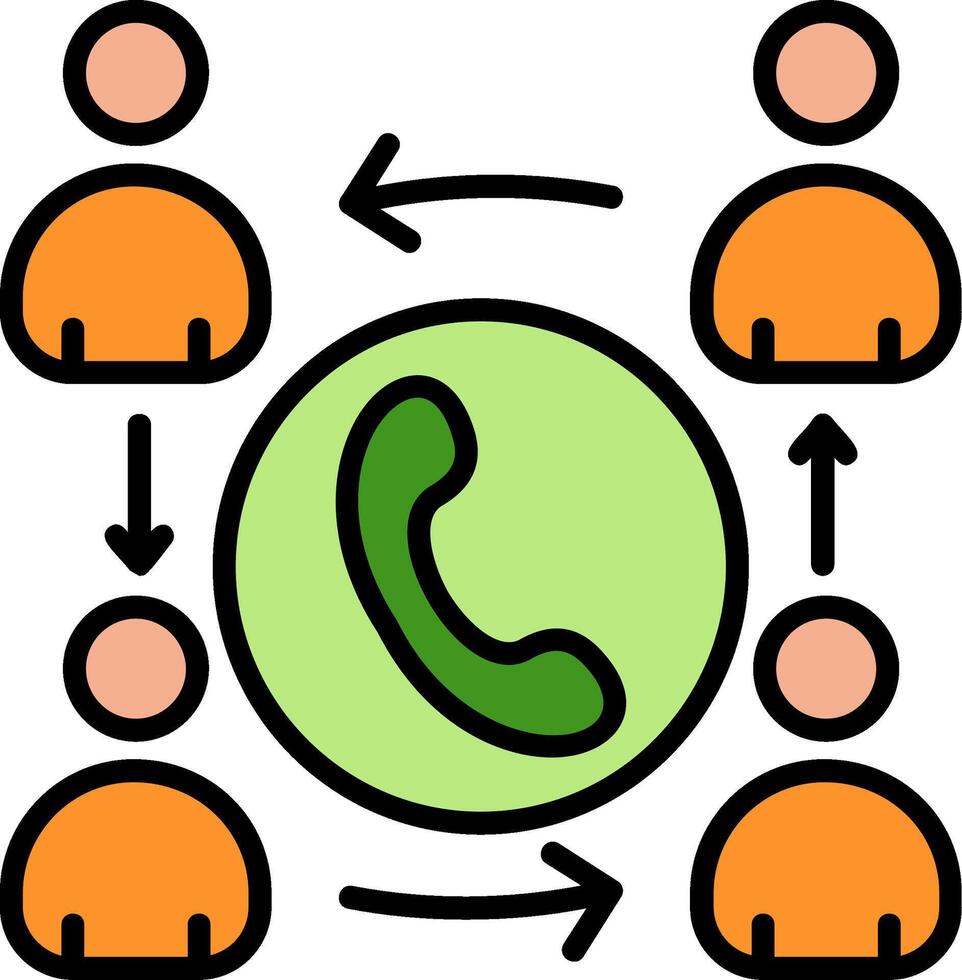 Network Line Filled Icon vector
