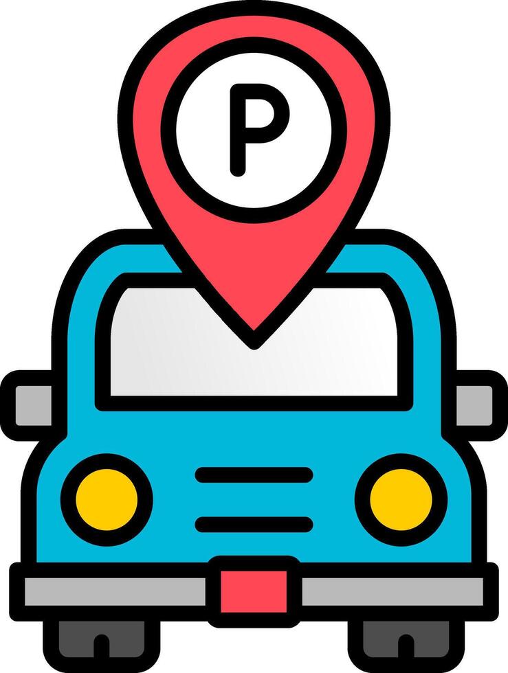 Parking Line Filled Icon vector