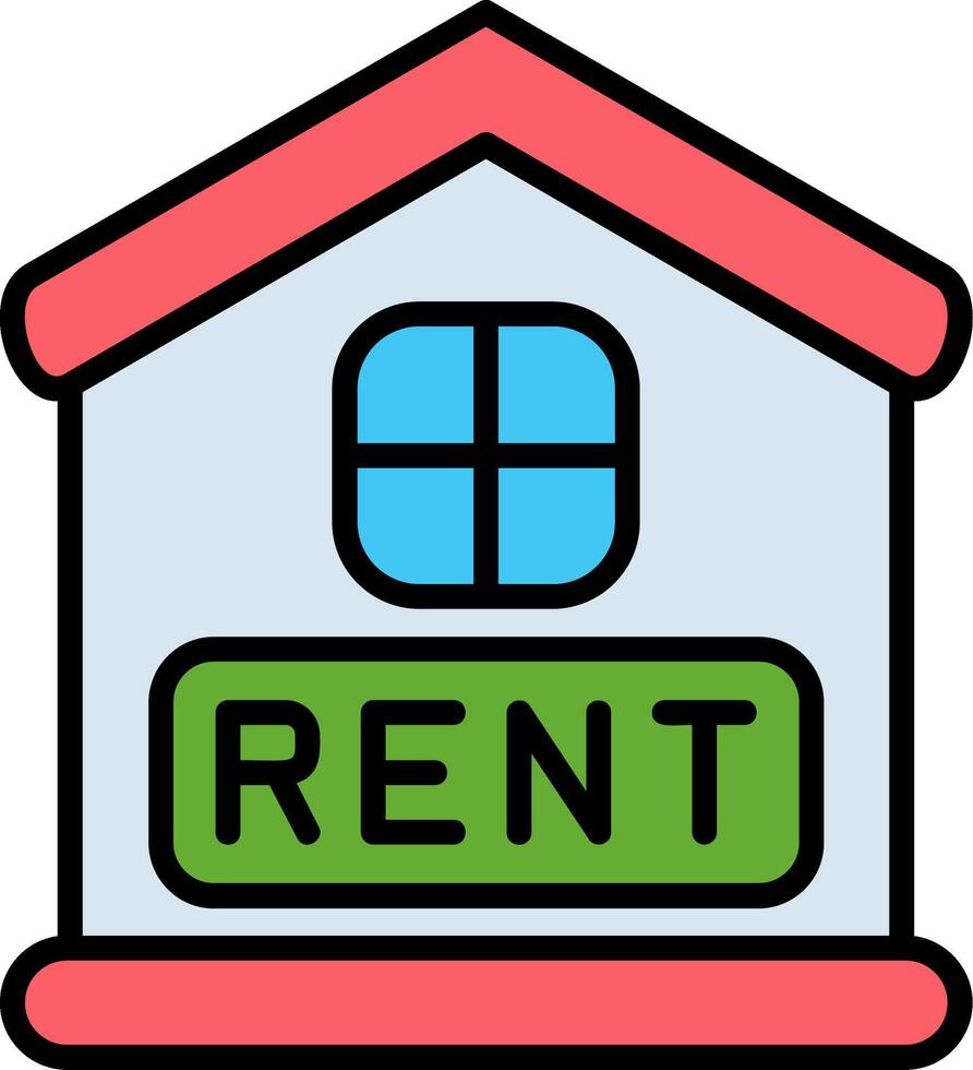 Rent Line Filled Icon vector