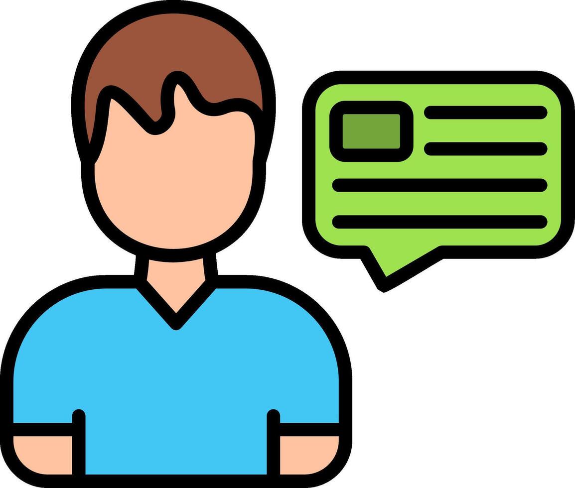User Line Filled Icon vector