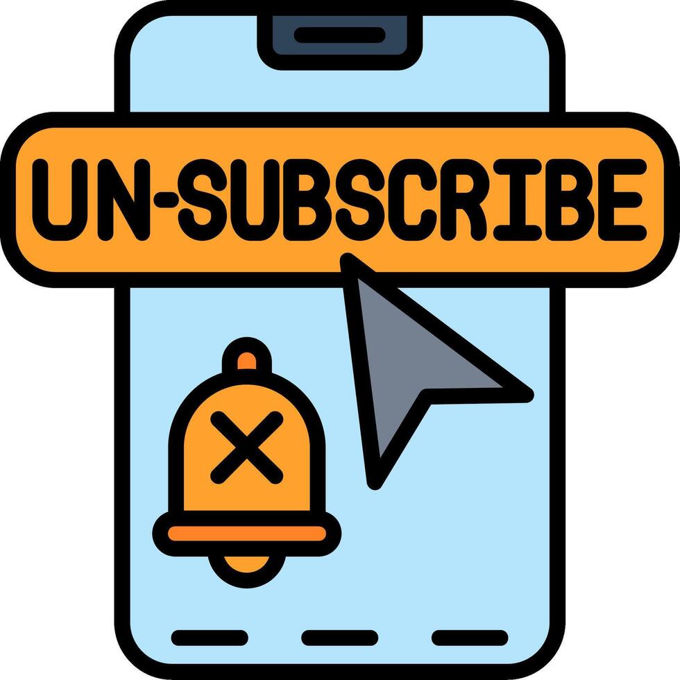 Unsubscribe Line Filled Icon vector
