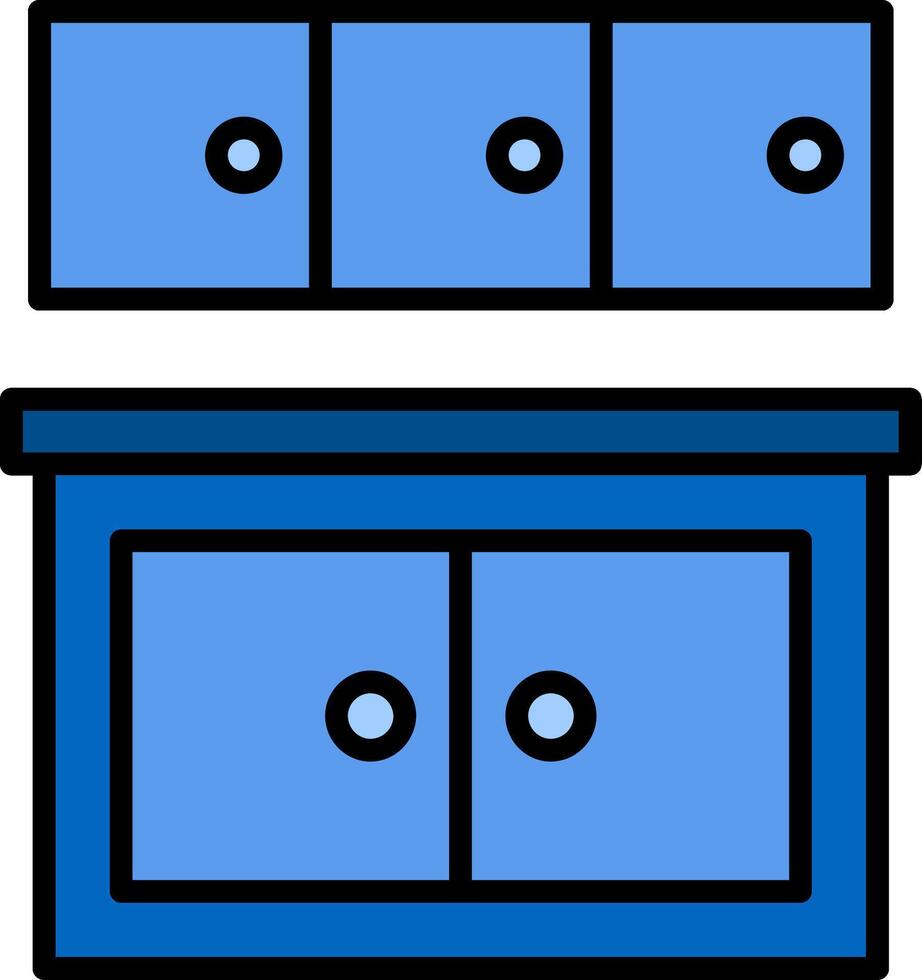 Cabinet Line Filled Icon vector