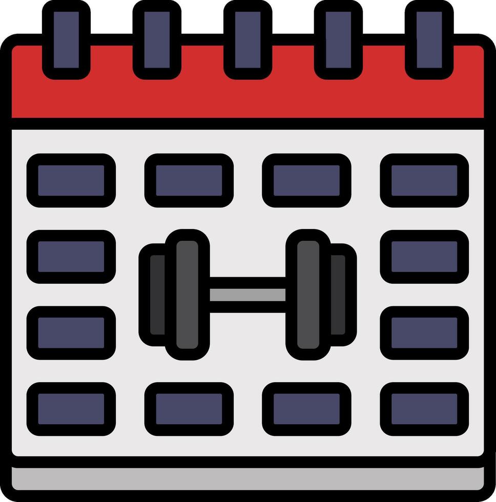Calender Line Filled Icon vector
