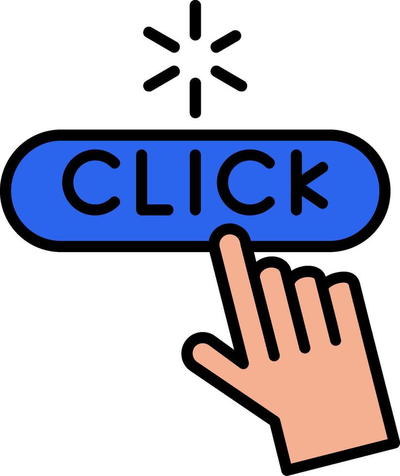 Click Line Filled Icon vector