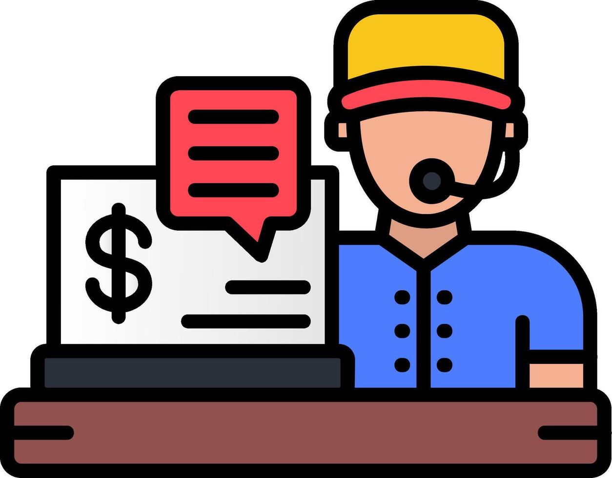 Businessman Line Filled Icon vector