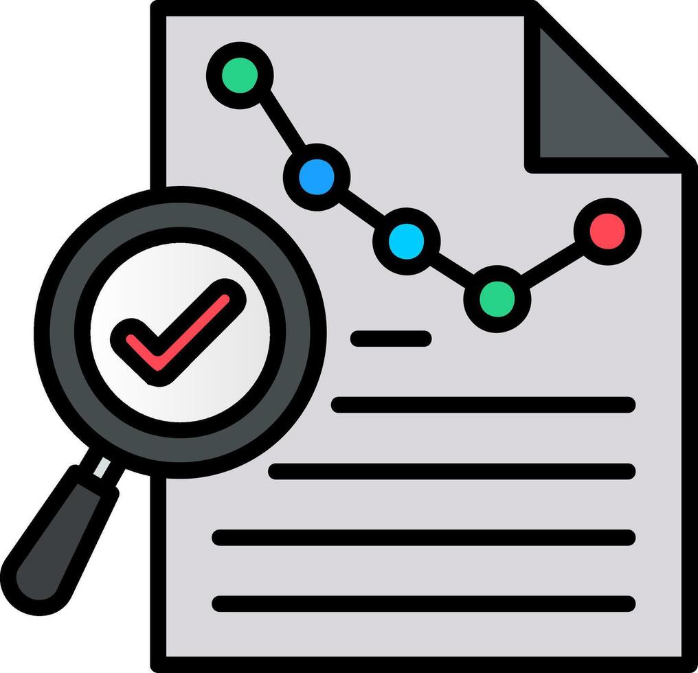 Data Strategy Line Filled Icon vector