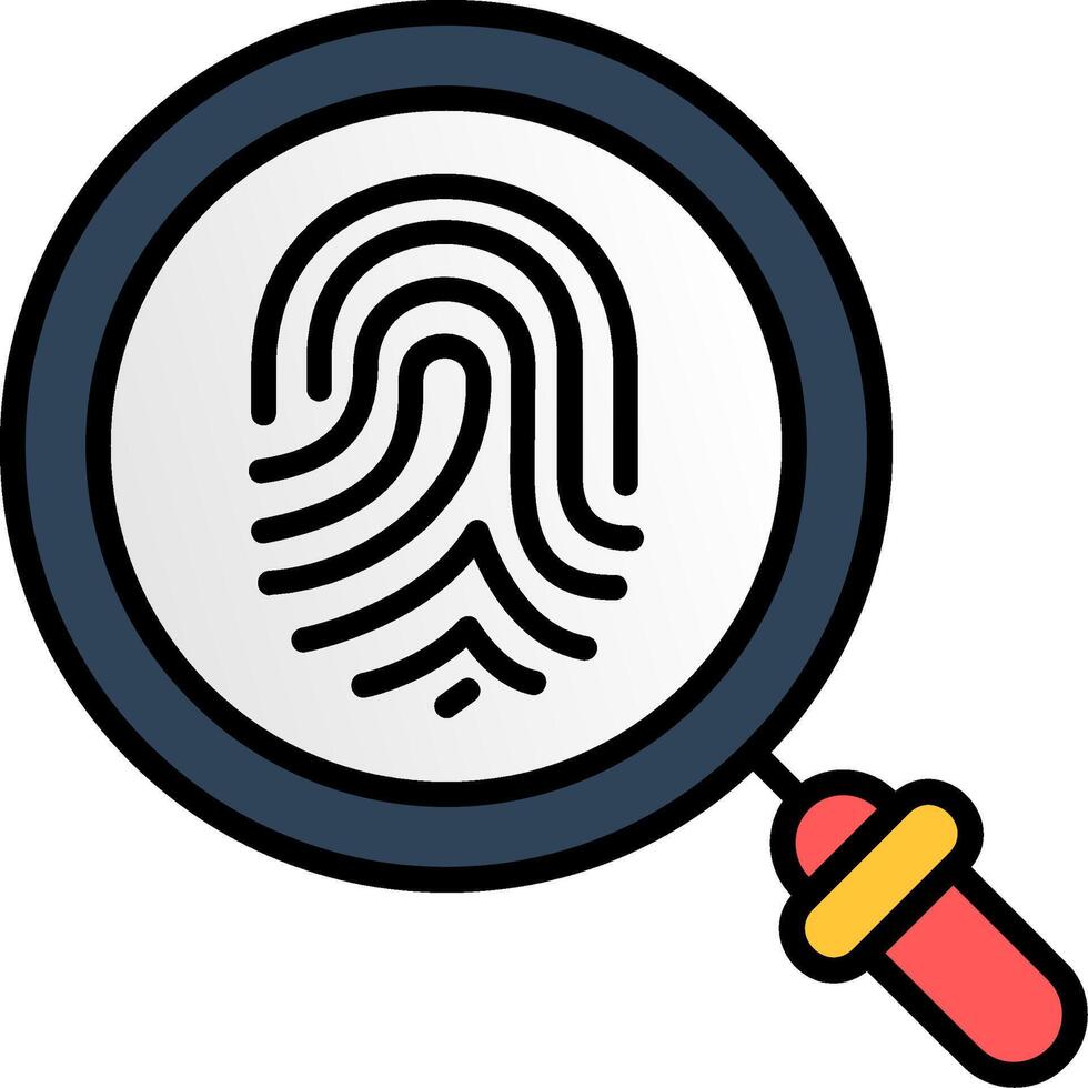 Fingerprint Scanning Line Filled Icon vector